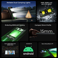 Teléfono Inteligente Resistente Oukitel G5 con Doble Linterna para Camping, 4GB + 128GB, 6300mAh, 5MP + 13MP, Pantalla HD de 6 Pulgadas