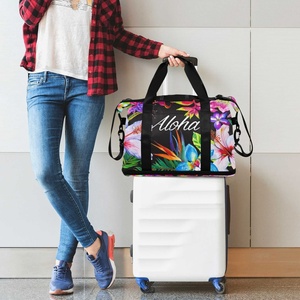 Sac de voyage Aloha personnalisé avec imprimé Puakenikeni, extensible, pliable, séparation sèche et humide, sacs de sport imperméables - Product Image 6