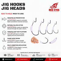 Red Eyeds Free Sample Competition Micro Lead Head Jig Hook Wide Gap Pre Weighted Bass Mandarin Fish Lure Fishing River Trout