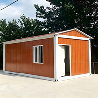SKYLINE Casa Contenedor Prefabricada Modular Moderna con Acabado de Madera, Construcción Rápida, Personalizable, para Hogar, Tienda, Hotel, Escuela, Transpirable