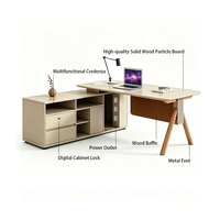 Mesa de Oficina Ejecutiva Moderna con Cajones, Diseño Clásico Italiano, Modular, Ajustable, en Forma de L, para Directores y Gerentes