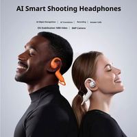 Écouteurs de traduction Bluetooth intelligents OEM, avec caméra intégrée, portables, pour le sport et l'enregistrement de la conduite