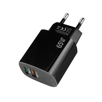 Pengisi Daya PC Anti-Api 65W GaN USB-C Dual-Port Protokol Lengkap Pengisian Ultra-Cepat 5V/3A PD QC3.0 Indikator LED Ramah Lingkungan untuk Perangkat Seluler