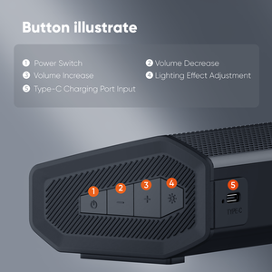 Loa máy tính VIDVIE đa phương tiện, đèn RGB ma thuật, loa trầm, loa chơi game không dây, loa để bàn, loa tầm trung, soundbar - Product Image 5