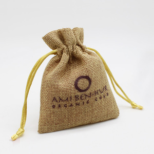 Natural Jute Drawstring <b>Bag</b> Eco-Friendly Burlap <b>Gift</b> Pouch with Custom Logo for <b>Wedding</b> Favor Packaging - Product Image 4