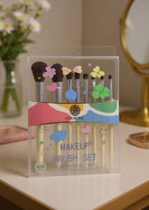 Set di pennelli per trucco Grenobil 9 pezzi con setole sintetiche e manico in legno H715 - Product Image 2