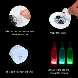 Etiquetas Con <span class=keywords><strong>Luz</strong></span> Para Botellas Bar Night Club vino bottiglia sottobicchiere servizio di bottigliette piccole luci di bottiglia di vino arrotondate - Product Image 4