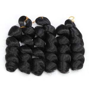 Extension de <span class=keywords><strong>cheveux</strong></span> synthétiques au crochet de 10 pouces <span class=keywords><strong>pour</strong></span> femmes noires, coupe courte bob, style bohème avec boucles lâches françaises, tressage en boîte, 150g - Product Image 6