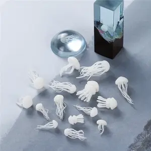 Accesorios para manualidades, mini medusas decorativas 3D estéreo para Resina epoxi de cristal