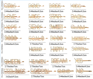 กิ๊บติดผมโลหะผสมทองคำแบบกำหนดเองฟรี ประดับด้วยเพชรเทียมรูปตัวอักษร กิ๊บติดผมเพชรสำหรับเด็กผู้หญิง - Product Image 5