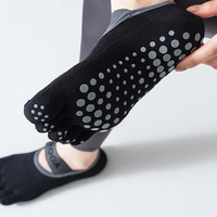 Chaussettes de sport de yoga à cinq doigts respirantes à séchage rapide antidérapantes à impression numérique personnalisée antibactériennes de haute qualité pour femmes