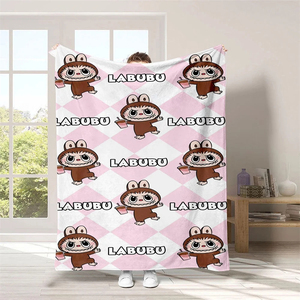 Couverture Labubued personnalisée flanelle bureau sieste canapé chaleur couverture cadeau décoratif tapisserie enfants pique-nique voyage lit jeter couverture