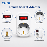 Adaptateur Électrique Universel ZHNL 16A 250V, Convertisseur Prise Murale Française Allemande 2 Broches, Multiprise de Voyage