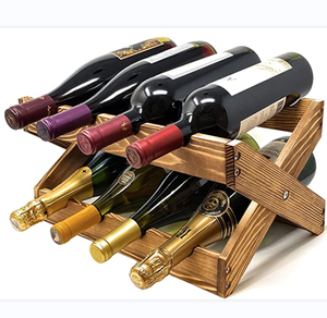 Soporte de madera para botellas de vino Estante de exhibición de vino decorativo de madera - Product Image 1