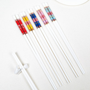 Palillos de Cerámica Esmaltada, Porcelana de Jingdezhen, Resistentes a Altas Temperaturas, Cubiertos Duraderos para Adultos, Estilo Primavera 2026 - Product Image 2