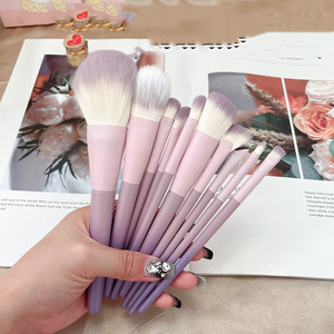 YUE 10 ชิ้นแปรงสีม่วงอายแชโดว์ Concealer แฟাউนเดชั่นแปรงแปรงแป้งฝุ่นชุดแปรงเครื่องสําอางพร้อมกระเป๋า - Product Image 2