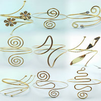Direct usine, Bracelet géométrique punk électroplaqué à motif en spirale, Serre-rideau, Bracelet rigide à fleur imposante, Serti de diamants
