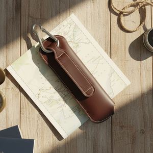 Étui de ceinture promotionnel en cuir véritable durable pour couteau, avec design moderne et impression en relief - Product Image 2