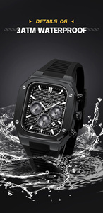 Relojes de Pulsera de Cuarzo NAVIFORCE 8037 <span class=keywords><strong>BBB</strong></span> Totalmente Negros con Esfera Grande y Tres Agujas Pequeñas para Hombre, Relojes de Lujo con Tres Agujas Pequeñas - Product Image 3