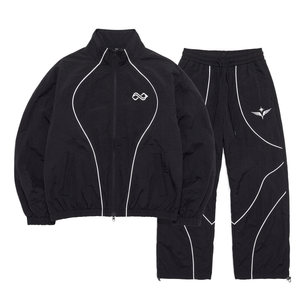 Ensemble de survêtement vintage streetwear pour homme : veste de sport imperméable et pantalon de jogging ample, coupe-vent en nylon personnalisable - Product Image 3