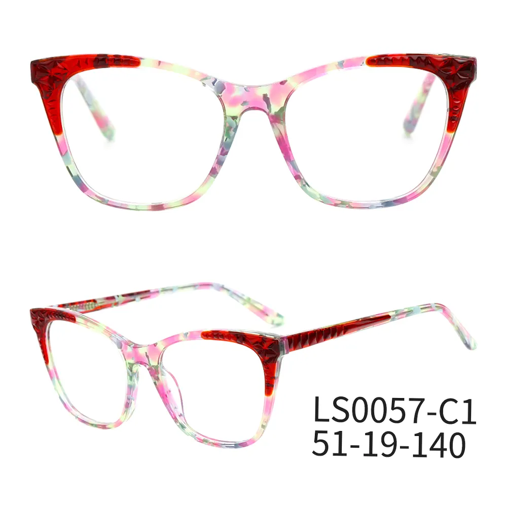 LS0057 멀티 컬러 양각 패턴 아세테이트 빈티지 안경