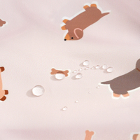 Bavoir pour tout-petit en polyester imperméable, sans transfert d'encre, imprimé d'animaux mignons, avec ailes, imprimé à l'encre de qualité alimentaire