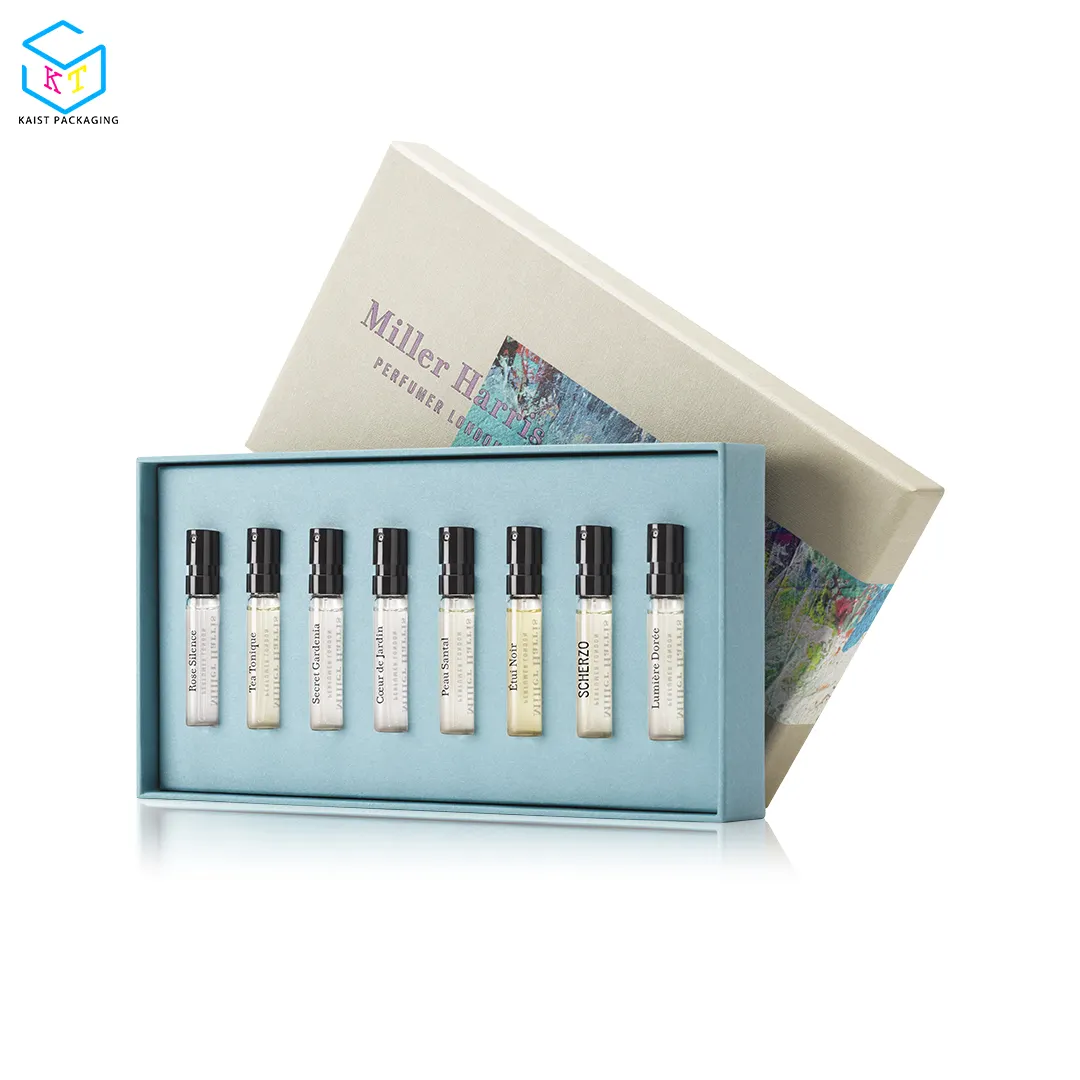 Goedkope 2Ml Parfum Sample Discovery Set Verpakking Papier Doos Met Deksel