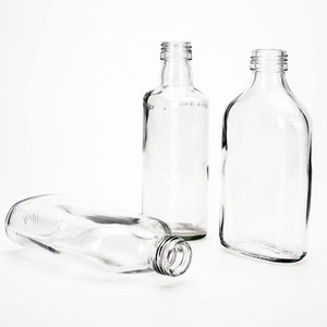 Vista 200ml 375ml 500ml Rỗng Nordic Vodka Glass Rượu Flask chai hình bầu dục trắng Ice Wine Bottle với vít cap - Product Image 2