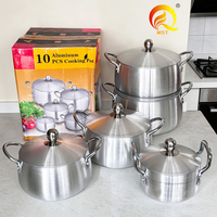 Ensemble de casseroles en aluminium Meisite, 10 pièces, ensemble de casseroles, ustensiles de cuisine, pot à soupe et à bouillon, pots de cuisson