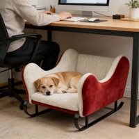 Mobilier pour animaux de compagnie de luxe moderne, éco-responsable et durable, en forme de canapé, en bois massif, imperméable, résistant aux morsures et durable pour l'intérieur