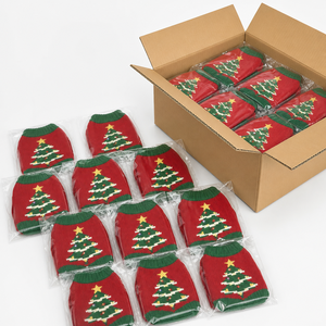 Pull de Noël pour chien, gilet chaud en tricot pour animaux de compagnie avec imprimé banane amusant, vêtements de fête pour petits et moyens chiens et chats, rouge vert - Product Image 6