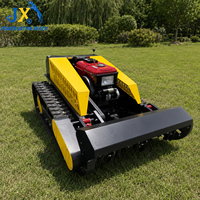 Tondeuse à gazon sur chenilles diesel CE 12HP télécommandée DT1000A 1000mm, débroussailleuse industrielle pour défrichage avec télécommande