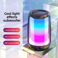 Pour 4mini pour 5.0 Haut-parleur avec lumière ambiante et subwoofer, sortie 5W, haut-parleur sans fil portable mini pour l'extérieur, la maison et le bureau