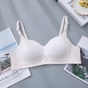 Soutien-gorge sans armatures sans coutures pour femme, bonnet complet, bretelles réglables, dos en Y, couleur unie, usage quotidien, Spandex Polyester Blanc - Product Image 6