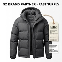 Veste matelassée robuste en ripstop avec logo personnalisé sur le devant, pour homme, manteau d'hiver néo-zélandais, tailles S-5XL, coupe large, coupe-vent, imperméable et rembourrée