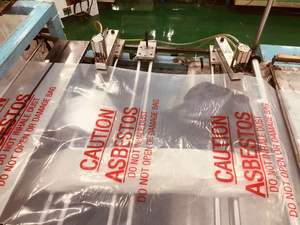 Heavy Duty 6 mil polyethylene amiăng Túi chất thải in OSHA EPA nhãn cảnh báo chống đâm thủng rò rỉ chặt chẽ - Product Image 3