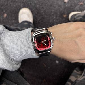 Montre de <span class=keywords><strong>pompier</strong></span> carrée unique et créative, étanche, à quartz, pour homme, avec affichage numérique LED, bracelet en alliage de 18 mm, verre, style professionnel - Product Image 5