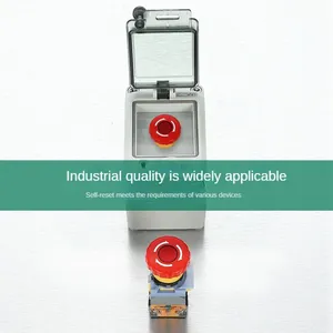 Bouton poussoir d'arrêt d'urgence à tête champignon de 22 mm de haute qualité avec verrouillage automatique et voyant lumineux pour armoire d'instrumentation - Product Image 3