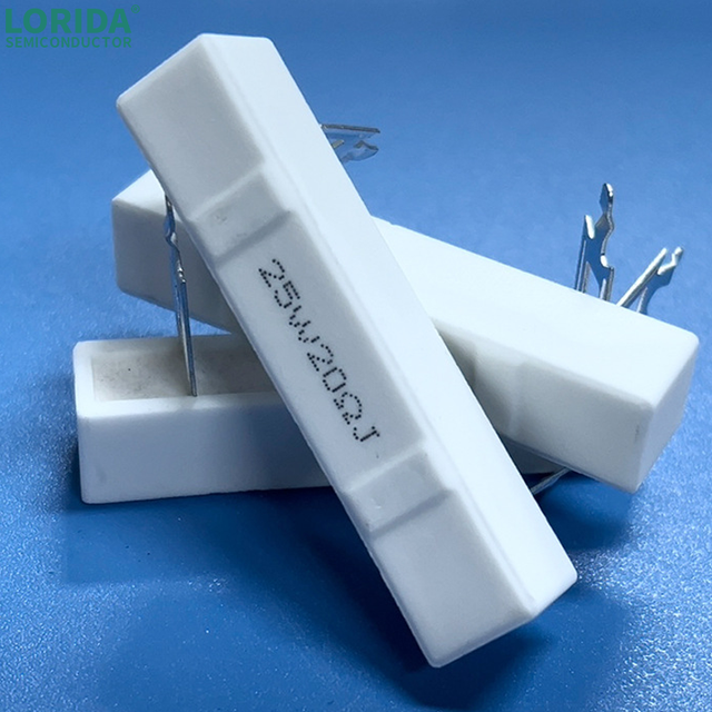 Lorida RX27 Cement Resistor 25W 20 Ohm ±5% High Temperature Wirewound Resistor for Speaker Power Adapter Audio Amplifier