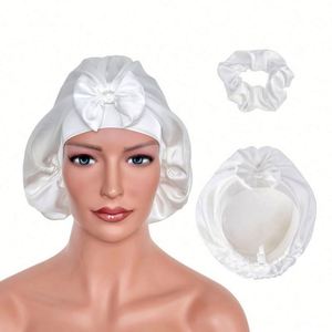Gorro de Dormir Grande de Seda para Mujer, Gorro de Satén para Dormir, para Cabello Rizado, con Banda Ajustable, Regalo Promocional - Product Image 2