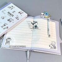 Cuaderno de Tapa Dura A5 de Snoopy, con Diseño de Astronauta, Papel Rayado, para Estudiantes, Material Escolar