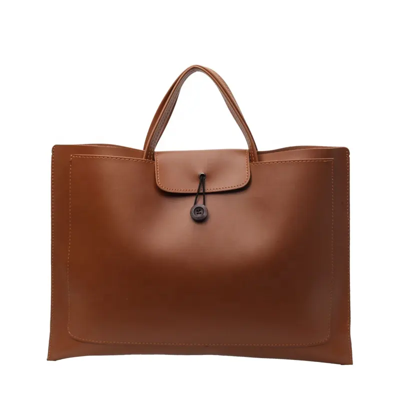 Tas Laptop untuk wanita, tas jinjing kapasitas besar, dompet dan tas tangan Retro untuk wanita