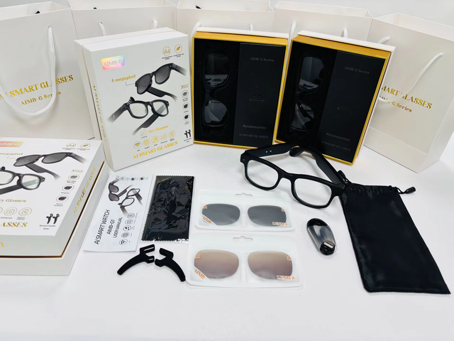 Hot Sale AIMB-G1 Smart Glasses 8MP Photo Local Storage Music Player Recording Video Function AI Real-Time Translation Metal