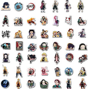 100 autocollants en PVC imperméables imprimés UV, thème Anime Demon Slayer <span class=keywords><strong>Kimetsu</strong></span> <span class=keywords><strong>No</strong></span> Yaiba, vente en gros, logo personnalisé, pour fans, marque Fanda - Product Image 5