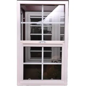 Fenêtres simples à guillotine double en vinyle PVC avec support en acier à l'intérieur fenêtres coulissantes verticales à prix direct d'usine de style américain