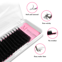 Méga Volume Marque Privée Cachemire 0.03 0.05 0.07 Extension de Cils 8-25mm Vente en Gros Plateau de Cils Visons Velours Mat Foncé Fourniture d'Extensions
