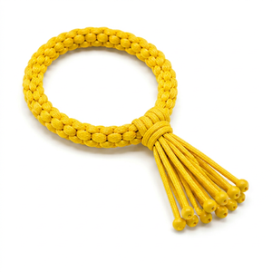 Brazalete de Boxeo Tailandés Trenzado Pra Jiad Amarillo Hecho a Mano, Transpirable, Elástico, 100% Algodón, para Entrenamiento y Competencia - Product Image 1