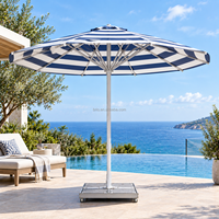 Parasol de terrasse rond en aluminium extra large de 8 m, vente chaude d'usine, ombrage extérieur commercial, taille personnalisée, parasol d'extérieur américain