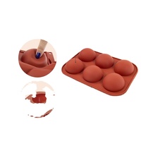 Moule de cuisson en silicone semi-sphérique à 6 cavités, personnalisé, de qualité alimentaire, facile à démouler, sans BPA