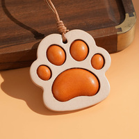 Sac de rangement pour poils d'animaux en cuir végétal patte mémorial porte-clés pour chat chien souvenir porte-clés pour sacs à dos pendentif cadeau
